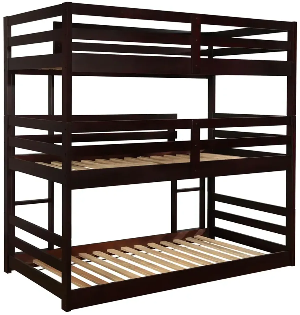 Sandler Wood Twin Triple Bunk Bed Cappuccino