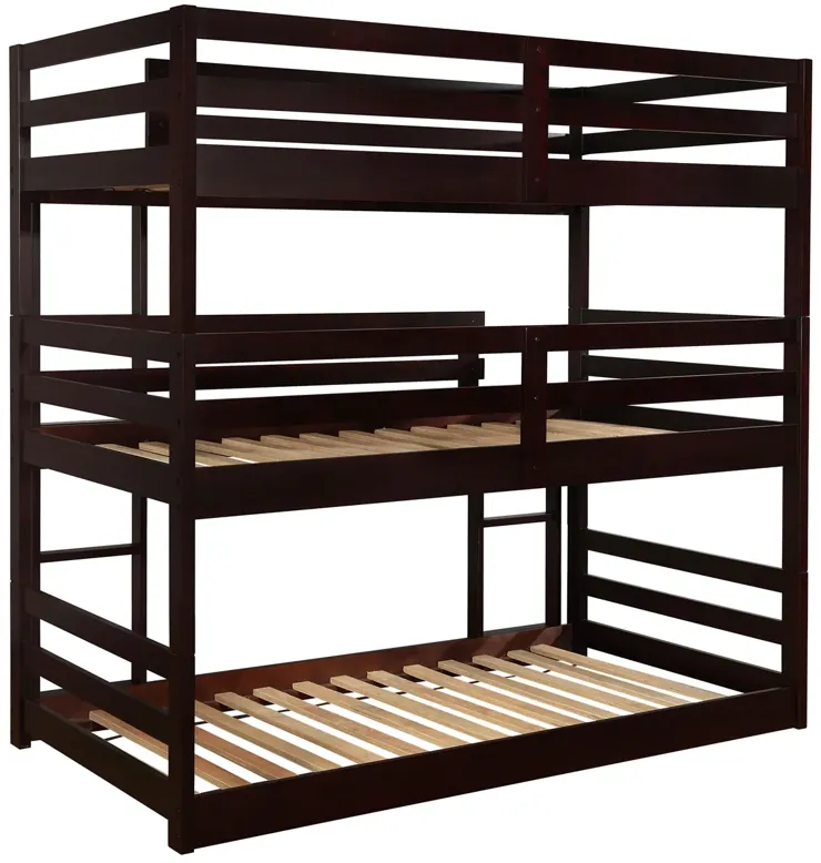 SANDLER TRIPLE TWIN BUNK BED CAPPUCCINO SANDLER COLLECTION