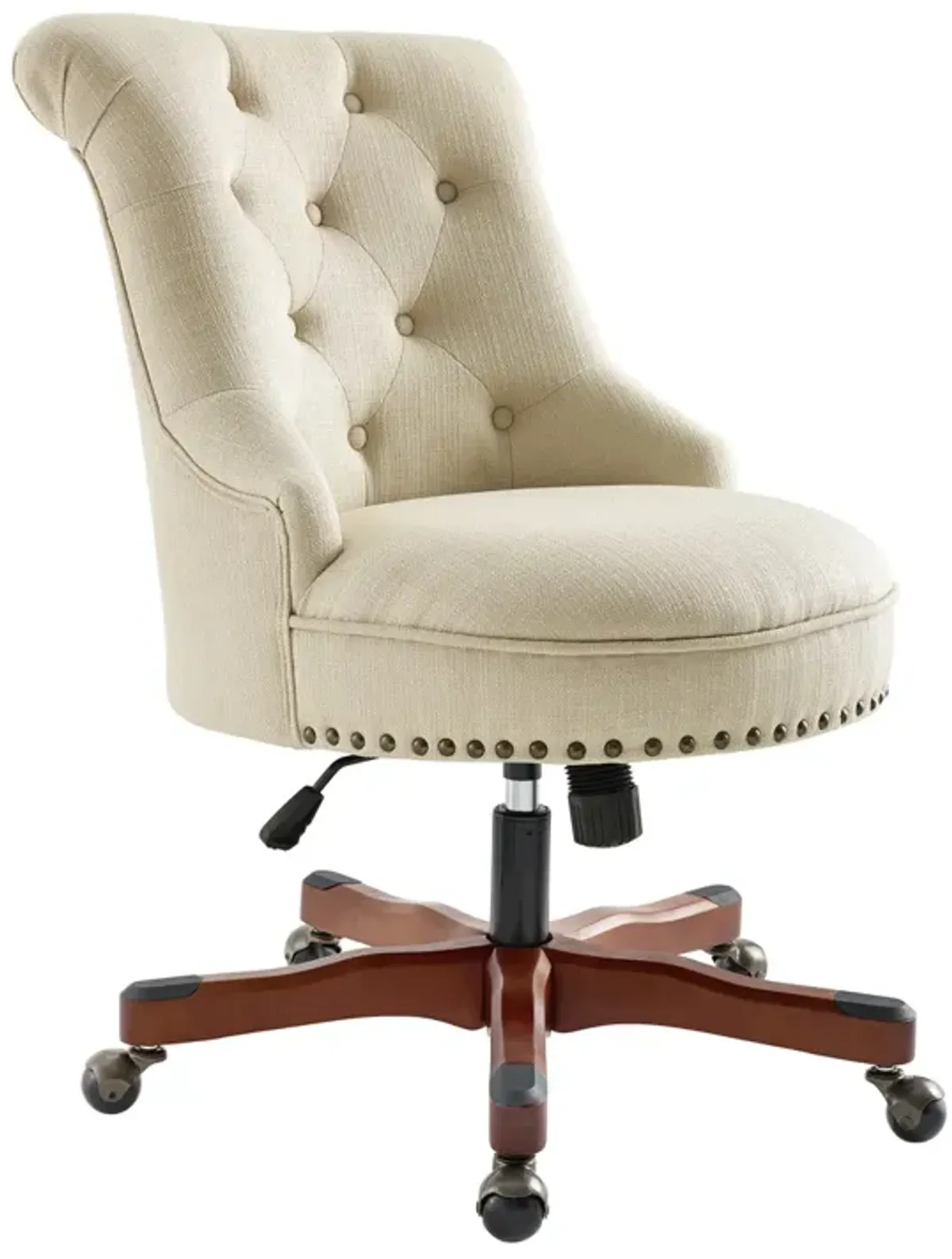 Linon Sinclair Beige Home Office Desk Chair