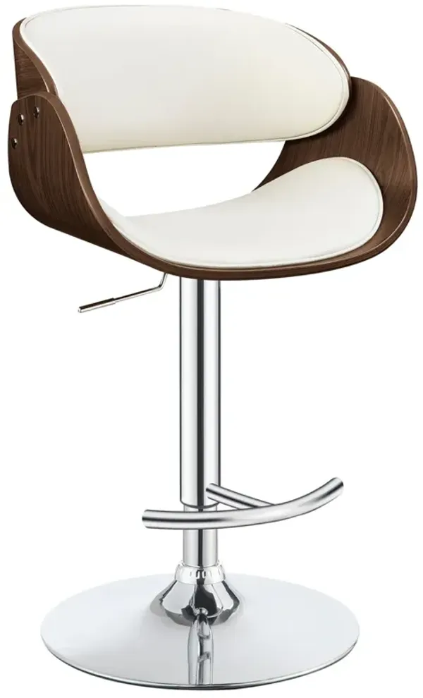 Coaster Dana Adjustable Bar Stool Ecru & Chrome