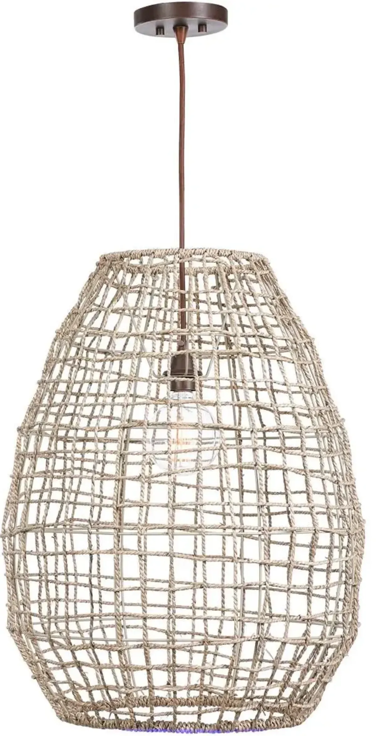 Uttermost by Kalizma Home Cross Weave 1-Light Natural Pendant