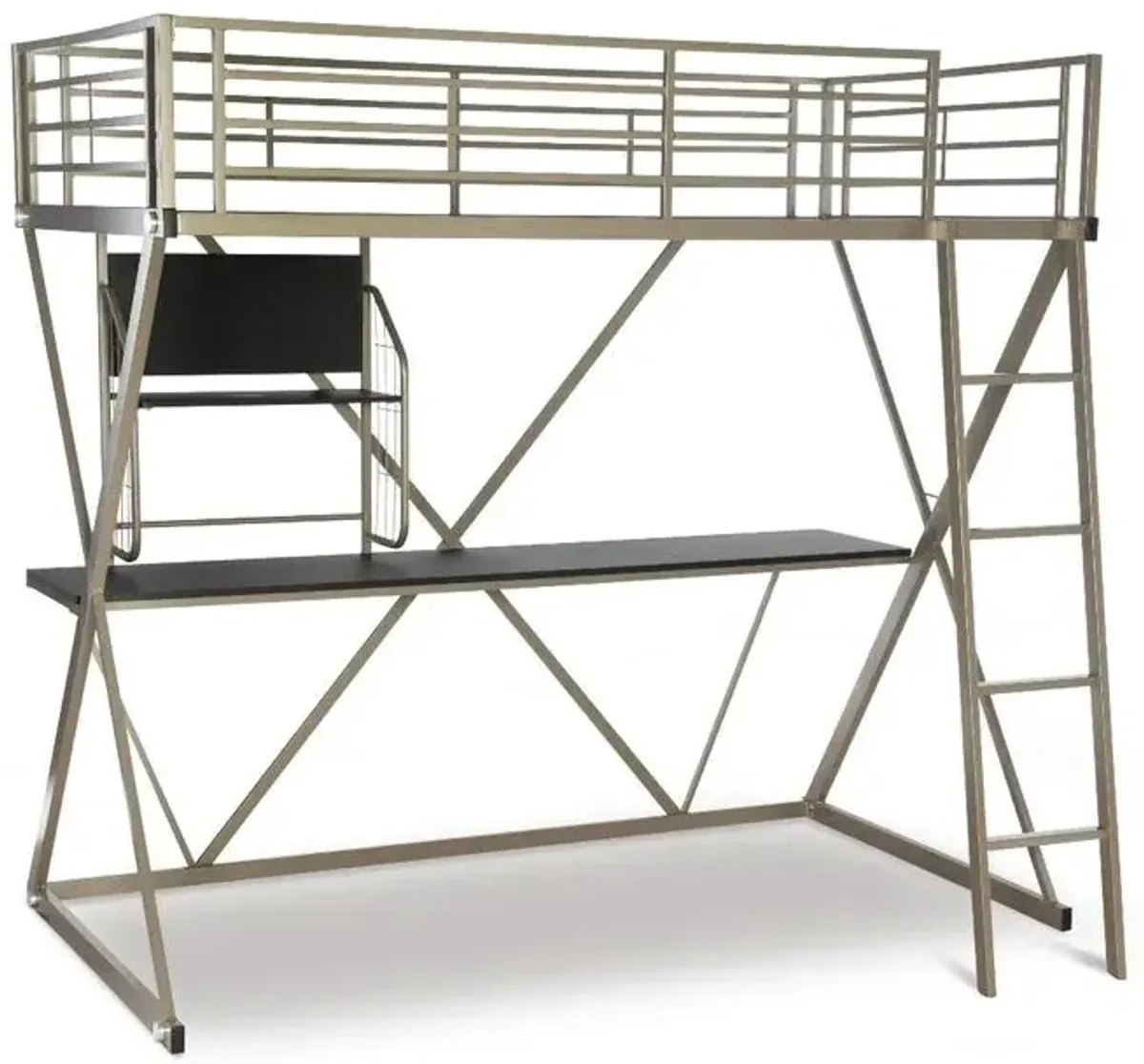 Powell Kids/Teens Pewter Student Loft Bed