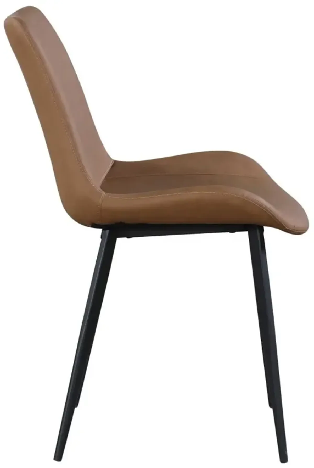 Chintaly Mary Contemporary Curved Side Chair with Steel Legs