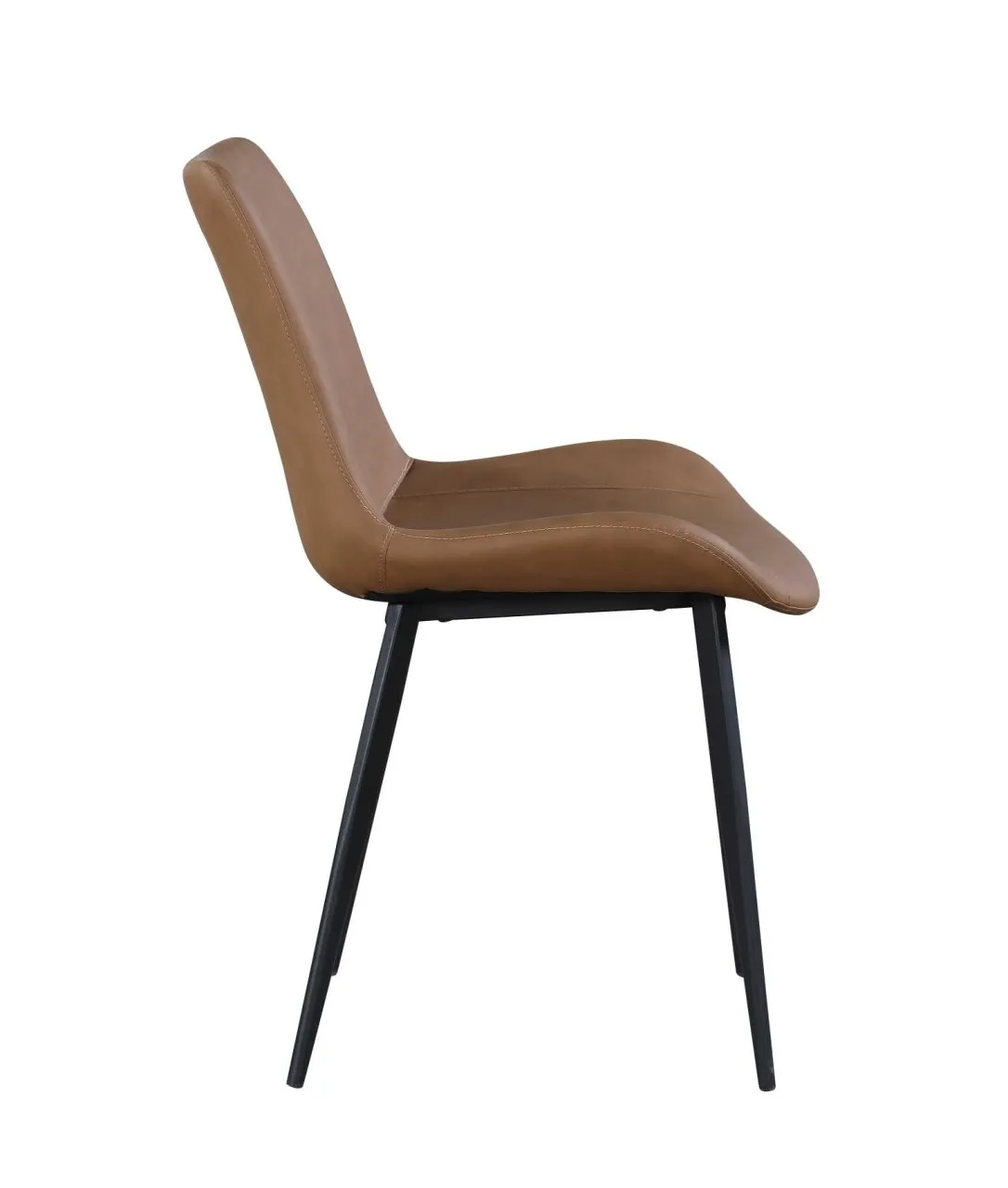 MARY CONTEMPORARY CURVED SIDE CHAIR WITH STEEL LEGS