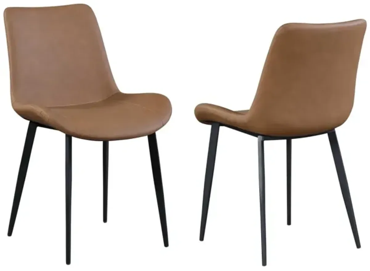 Chintaly Mary Contemporary Curved Side Chair with Steel Legs