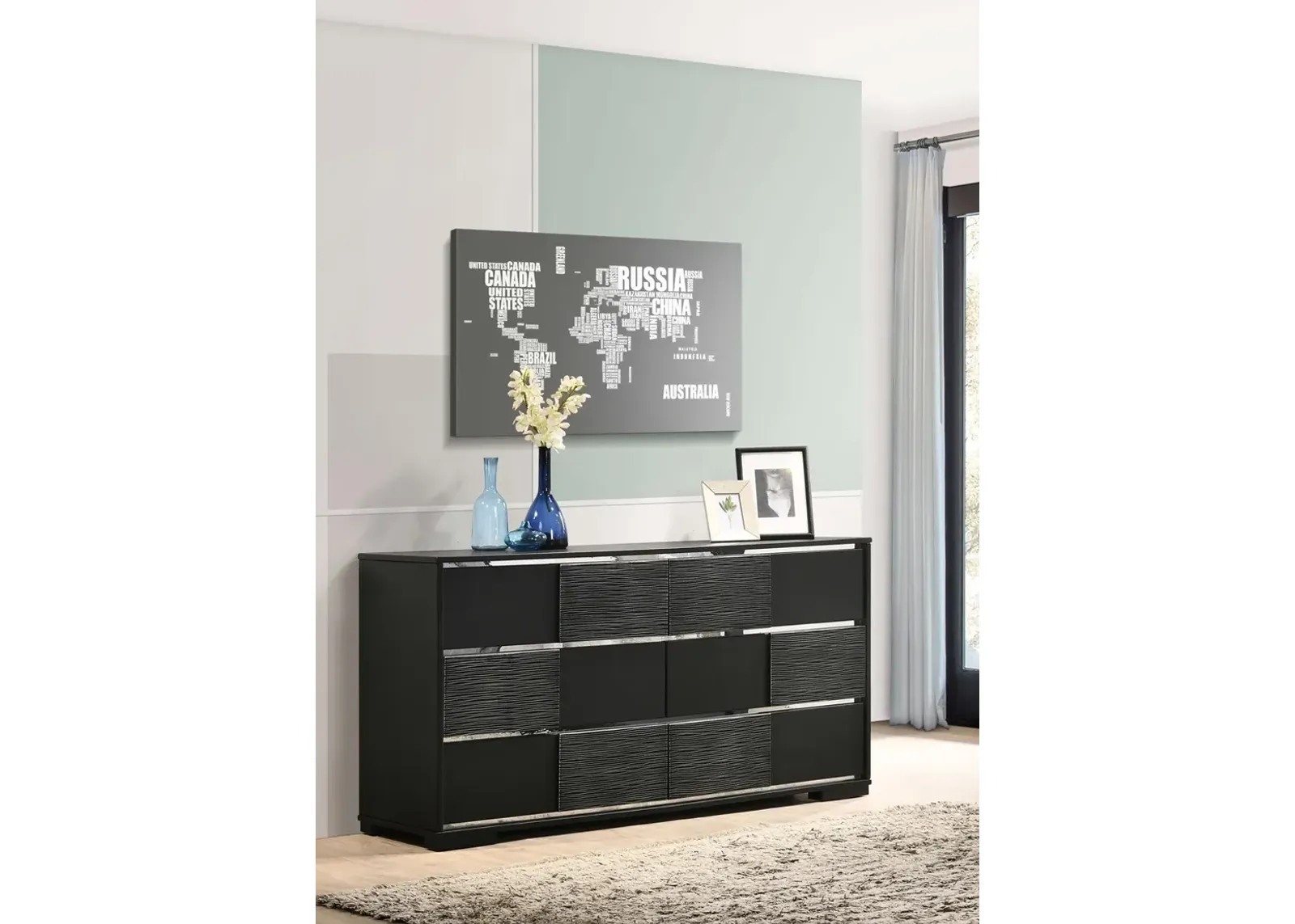 Coaster Blacktoft 6-Drawer Dresser Black