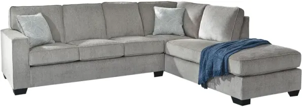 Ashley Altari 2-Piece Sleeper Sectional with Chaise Right-Arm Facing Alloy