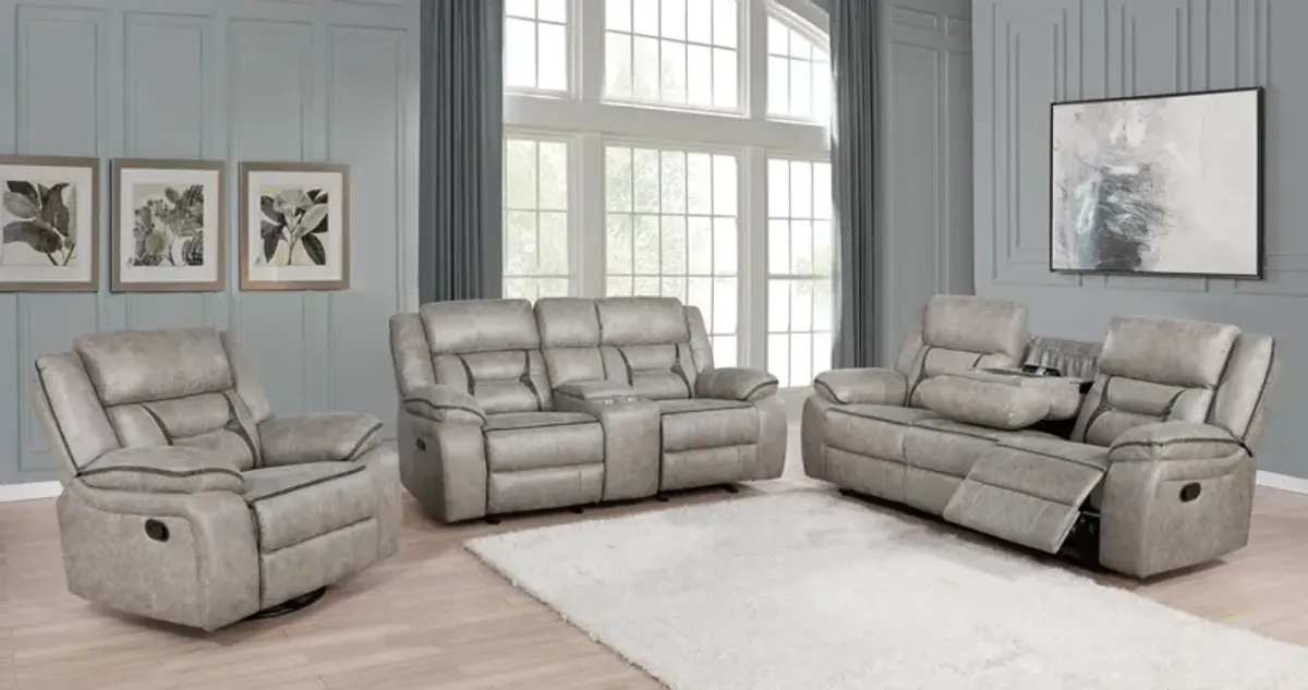 Coaster Greer Upholstered Motion Reclining Loveseat Taupe