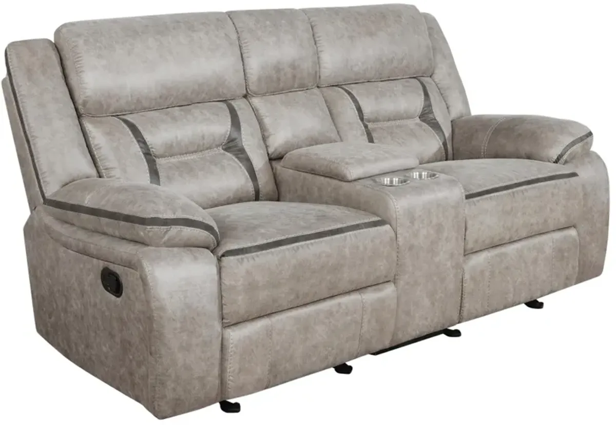 Coaster Greer Upholstered Motion Reclining Loveseat Taupe