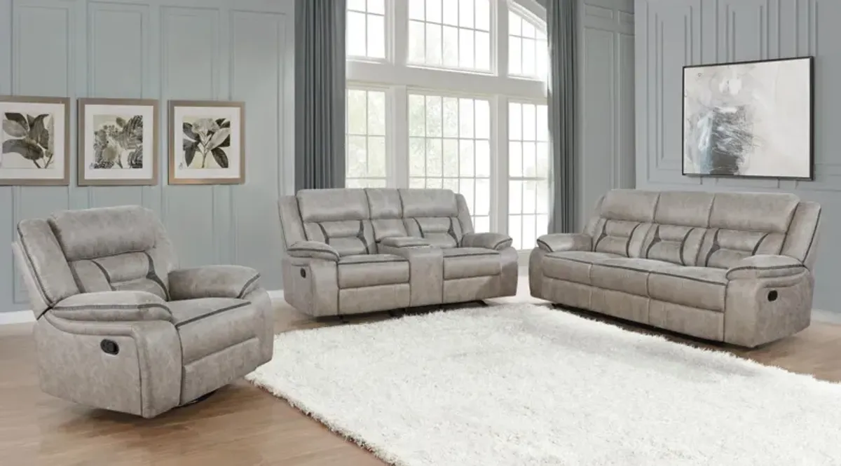 Coaster Greer Upholstered Motion Reclining Loveseat Taupe