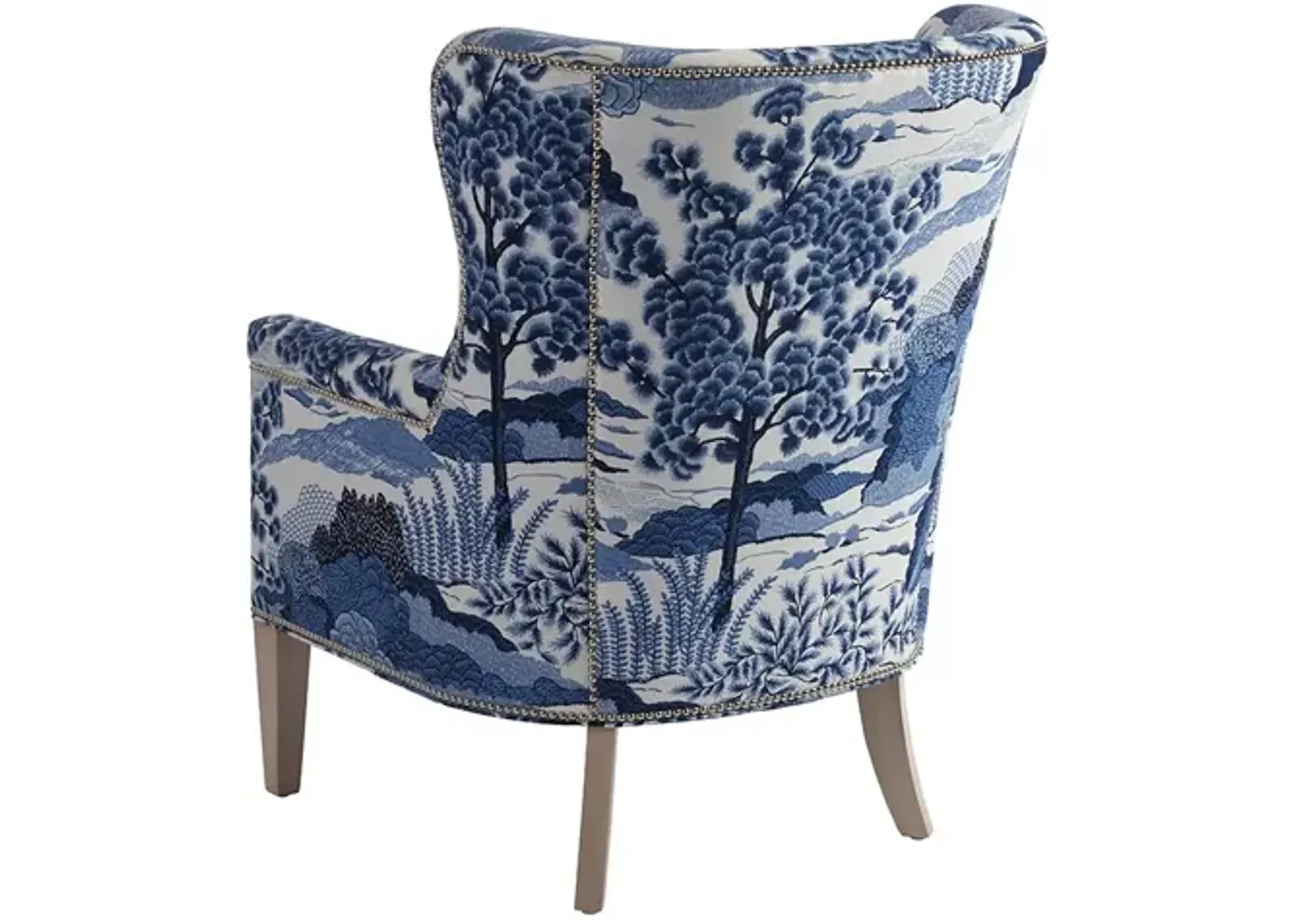 Barclay Butera Upholstery by Barclay Butera Upholstery Blue & White Avery Wing Chair