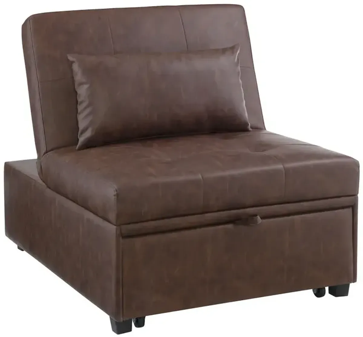 Powell Boone Sofa Bed Brown Faux Leather