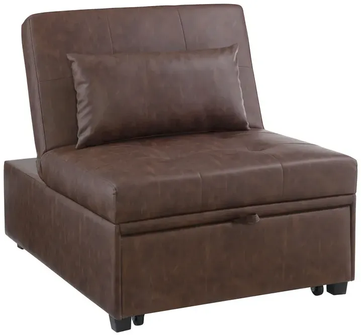 BOONE SOFA BED - BROWN FAUX LEATHER