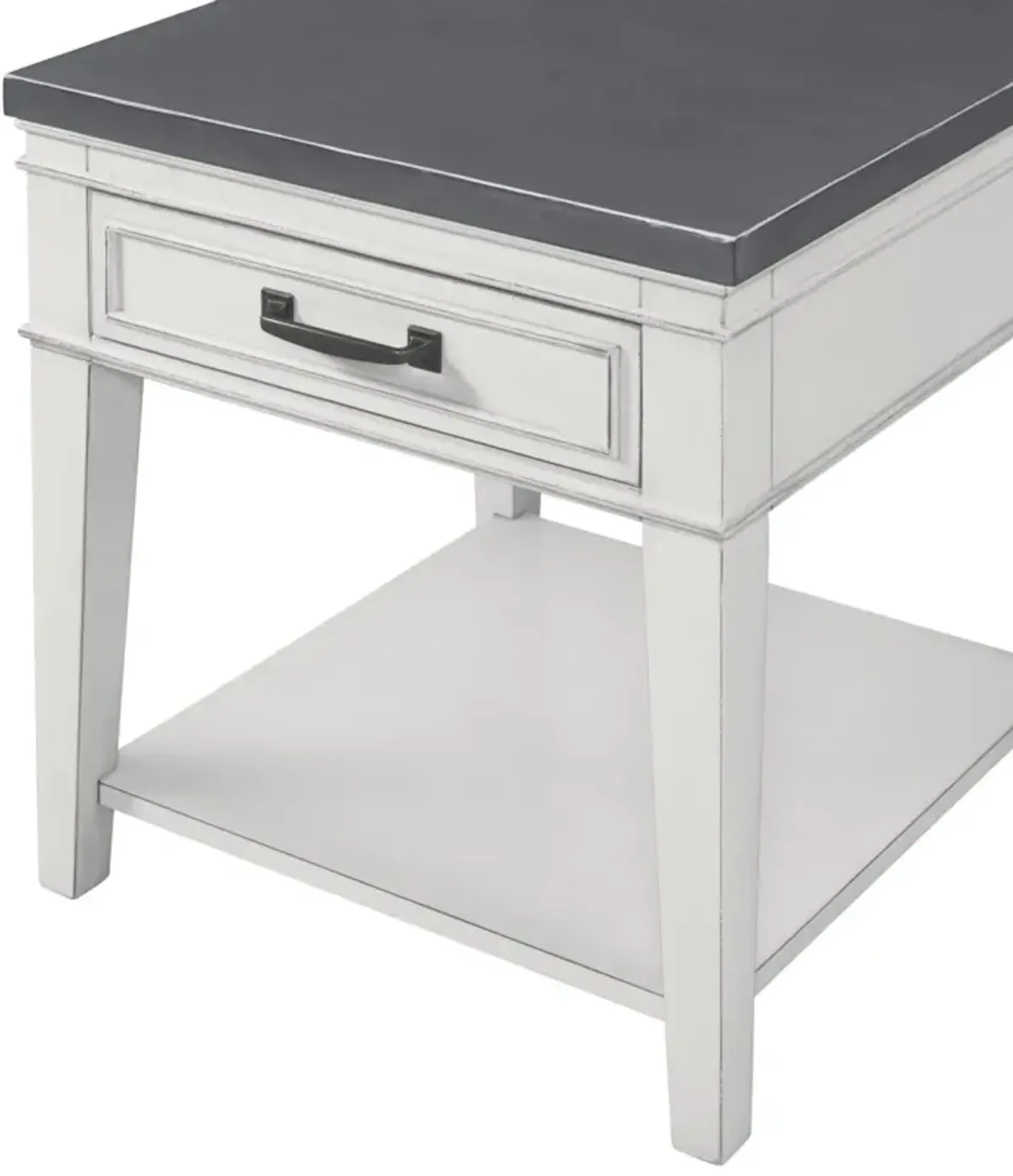 Martin Svensson Del Mar End Table in Antique White & Grey