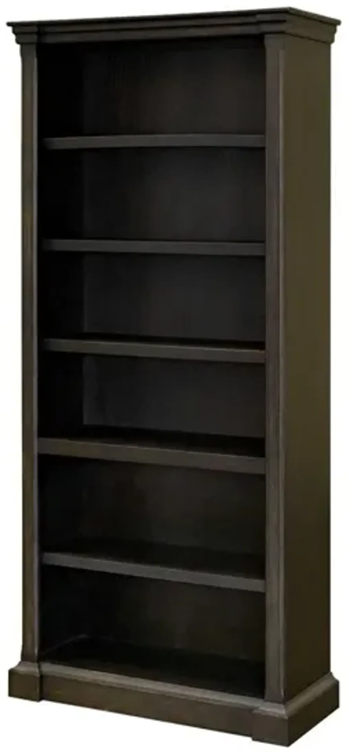 Martin Furniture Kingston Dark Chocolate Rub Through with Criss-Cross Detail Open Bookcase