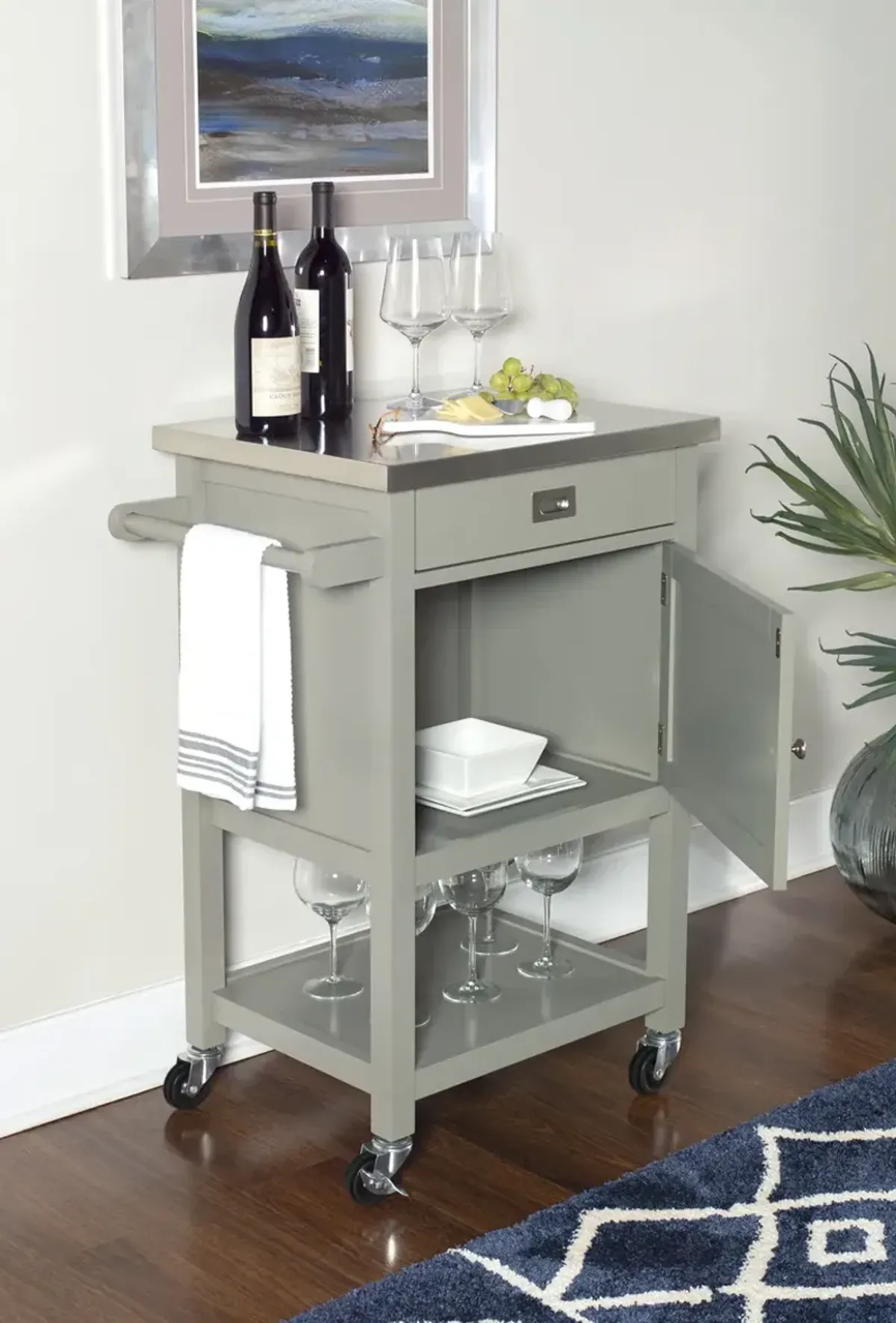 Linon Sydney Gray Apartment Cart