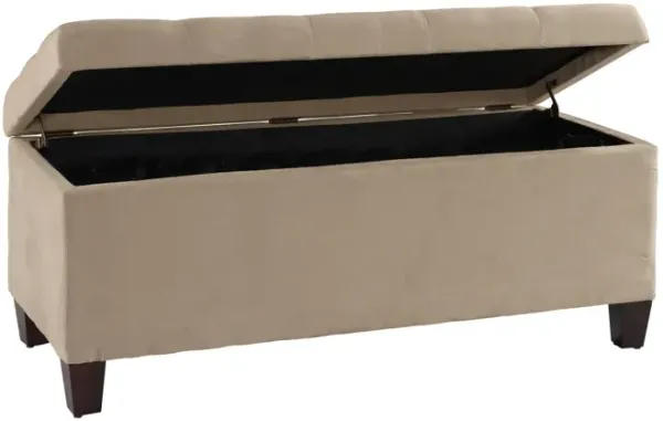 Linon Carmen Beige Shoe Storage Ottoman