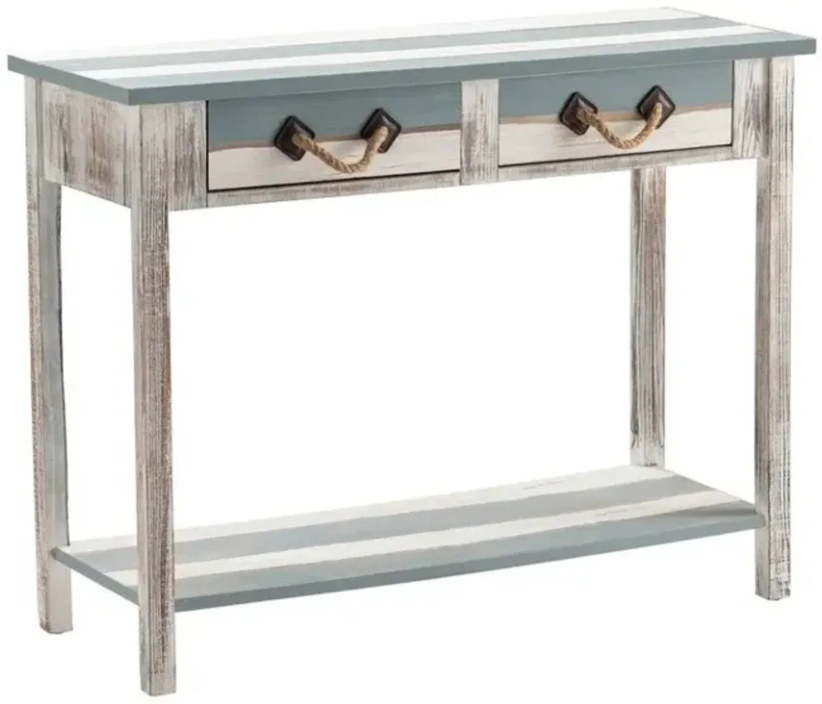 Crestview Nantucket Blue/White Console Table