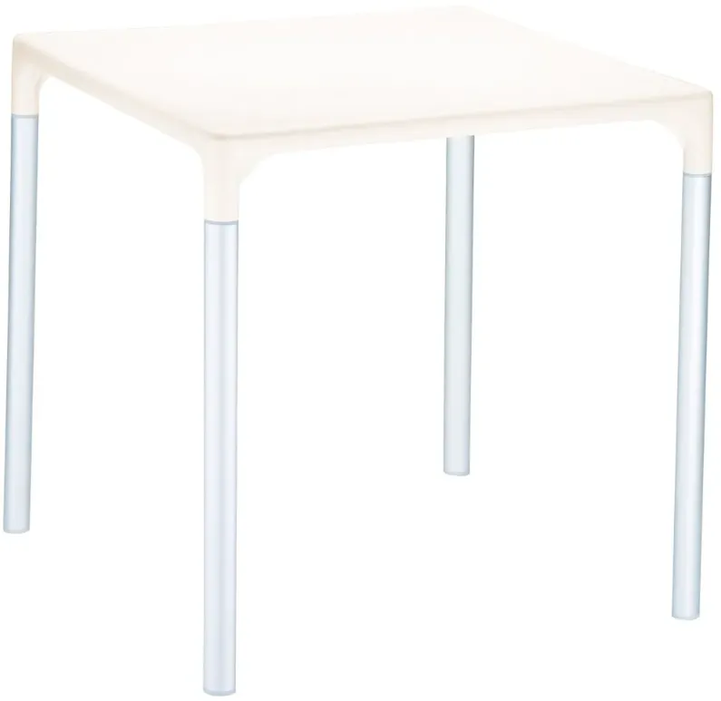 MANGO ALU SQUARE TABLE BEIGE 28"