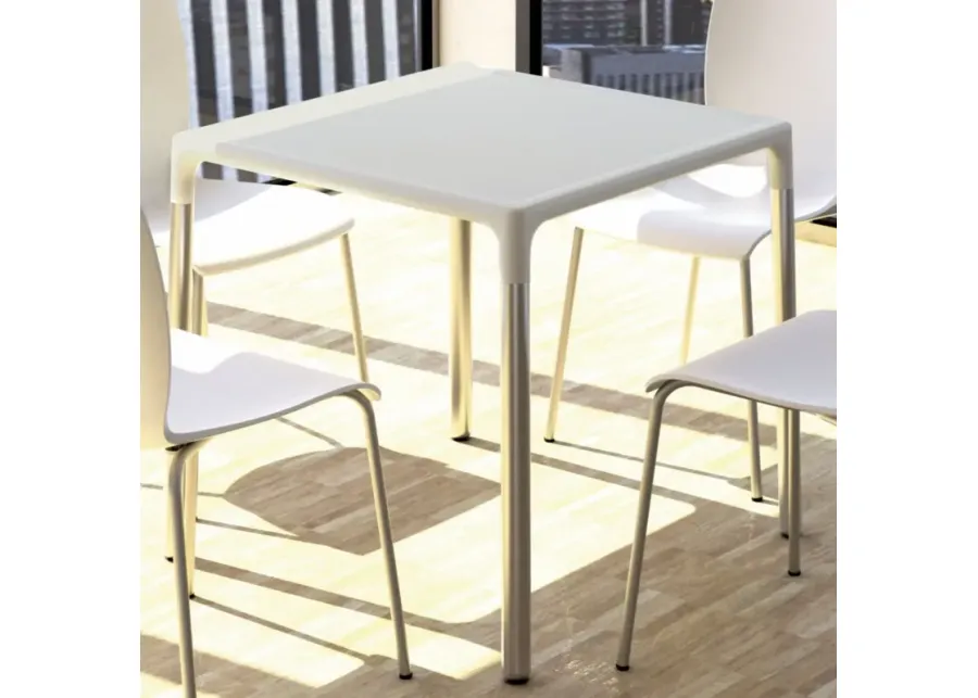 MANGO ALU SQUARE TABLE BEIGE 28"