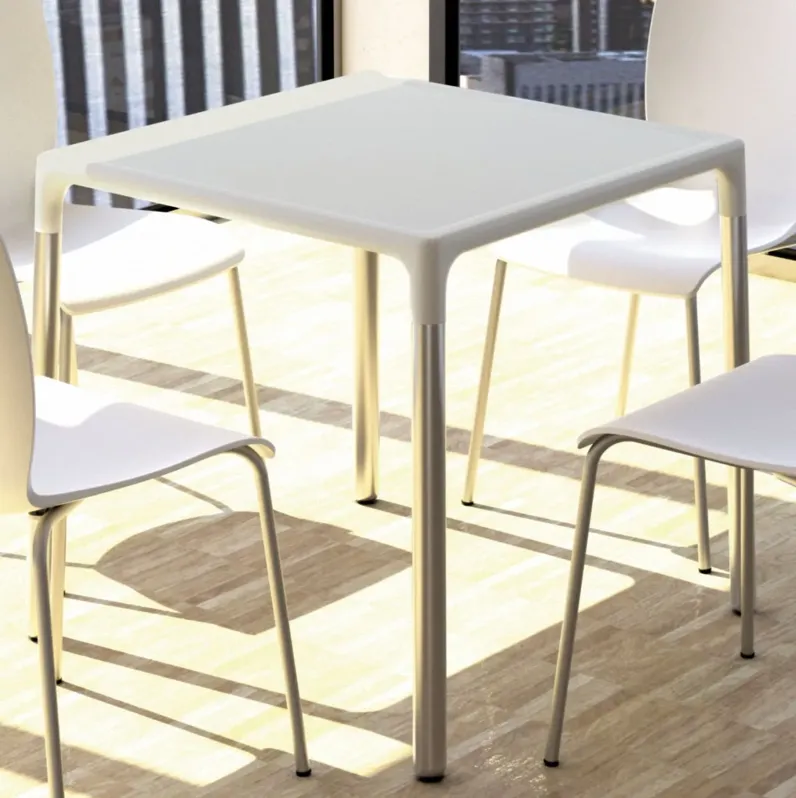 MANGO ALU SQUARE TABLE BEIGE 28"