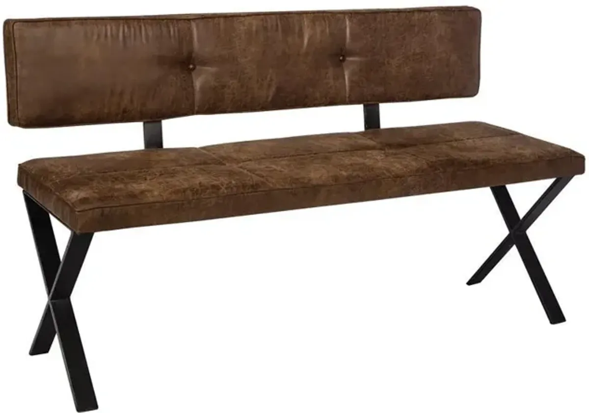 Coaster Abbott Leatherette Upholstered Dining Bench Antique Brown