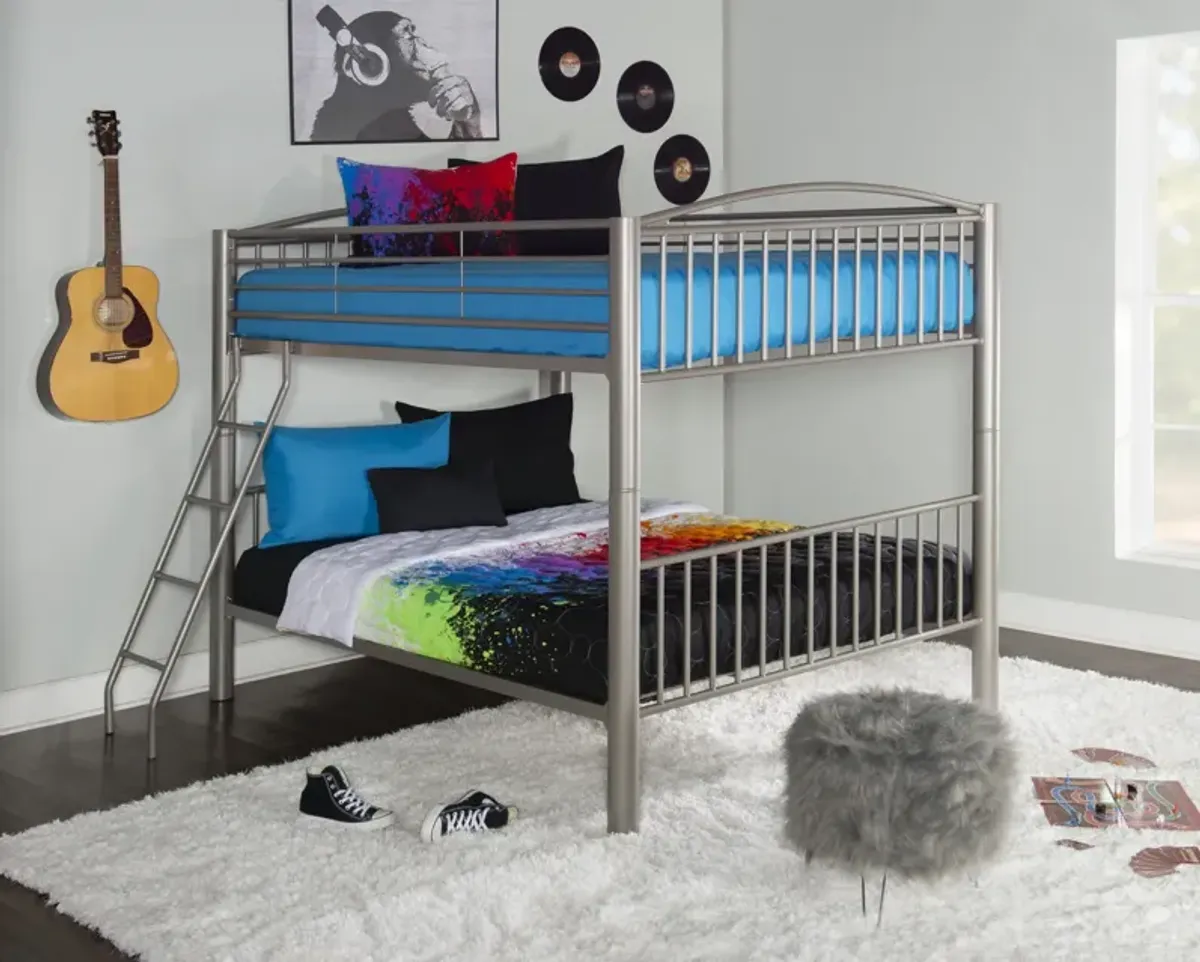 Powell Heavy Metal Pewter Full Over Full Bunk Bed