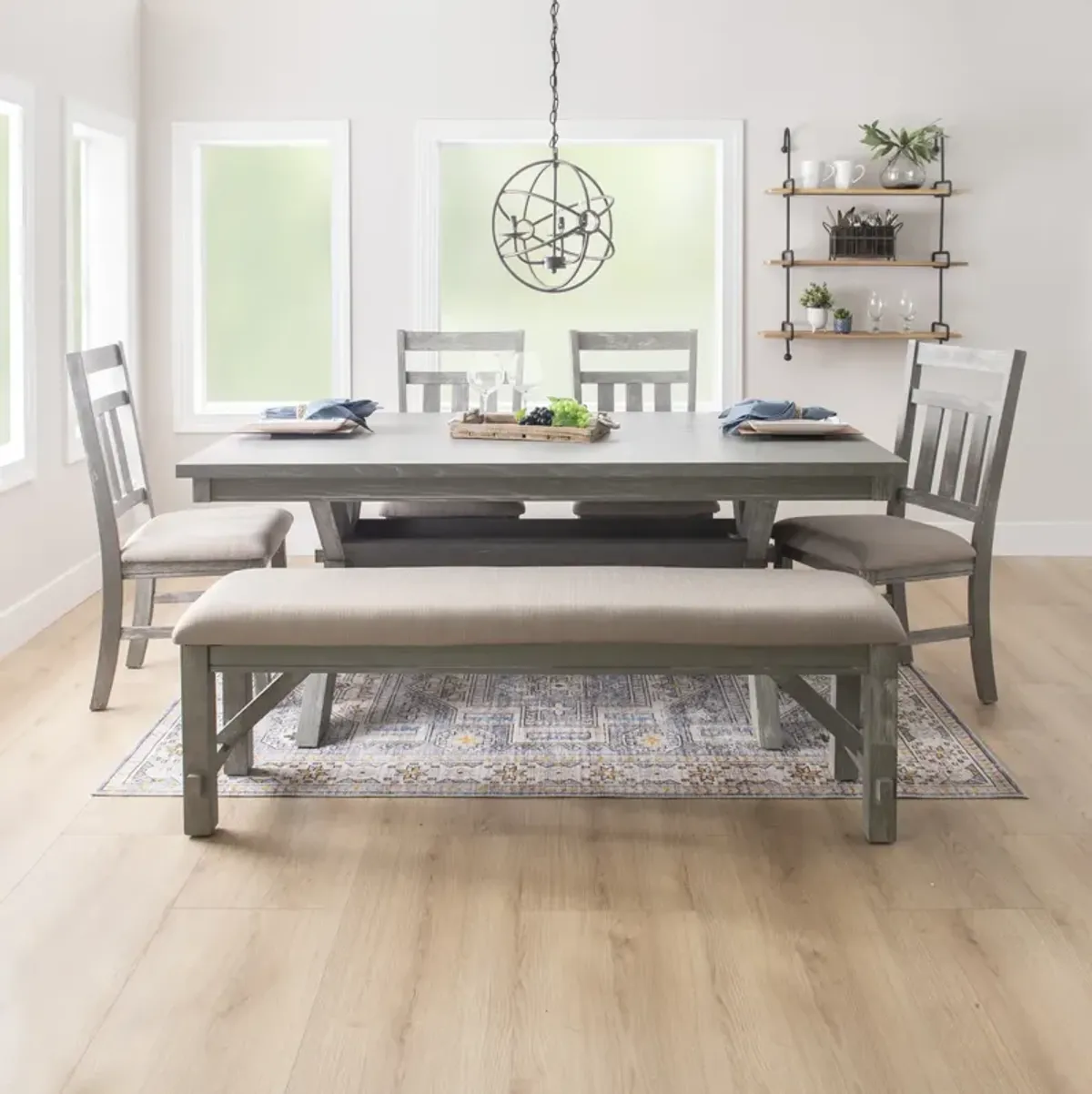Powell Turino Weathered Grey 6-Piece Dining Set