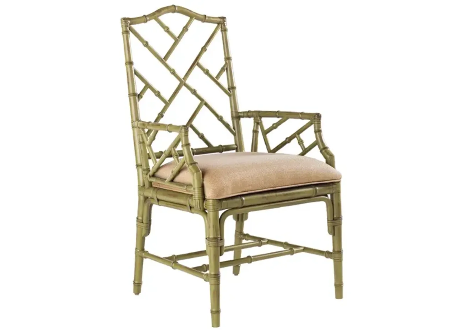 Tommy Bahama Home by Lexington Island Estate Cross Back Armchair Wood/Upholstered/Fabric in Green