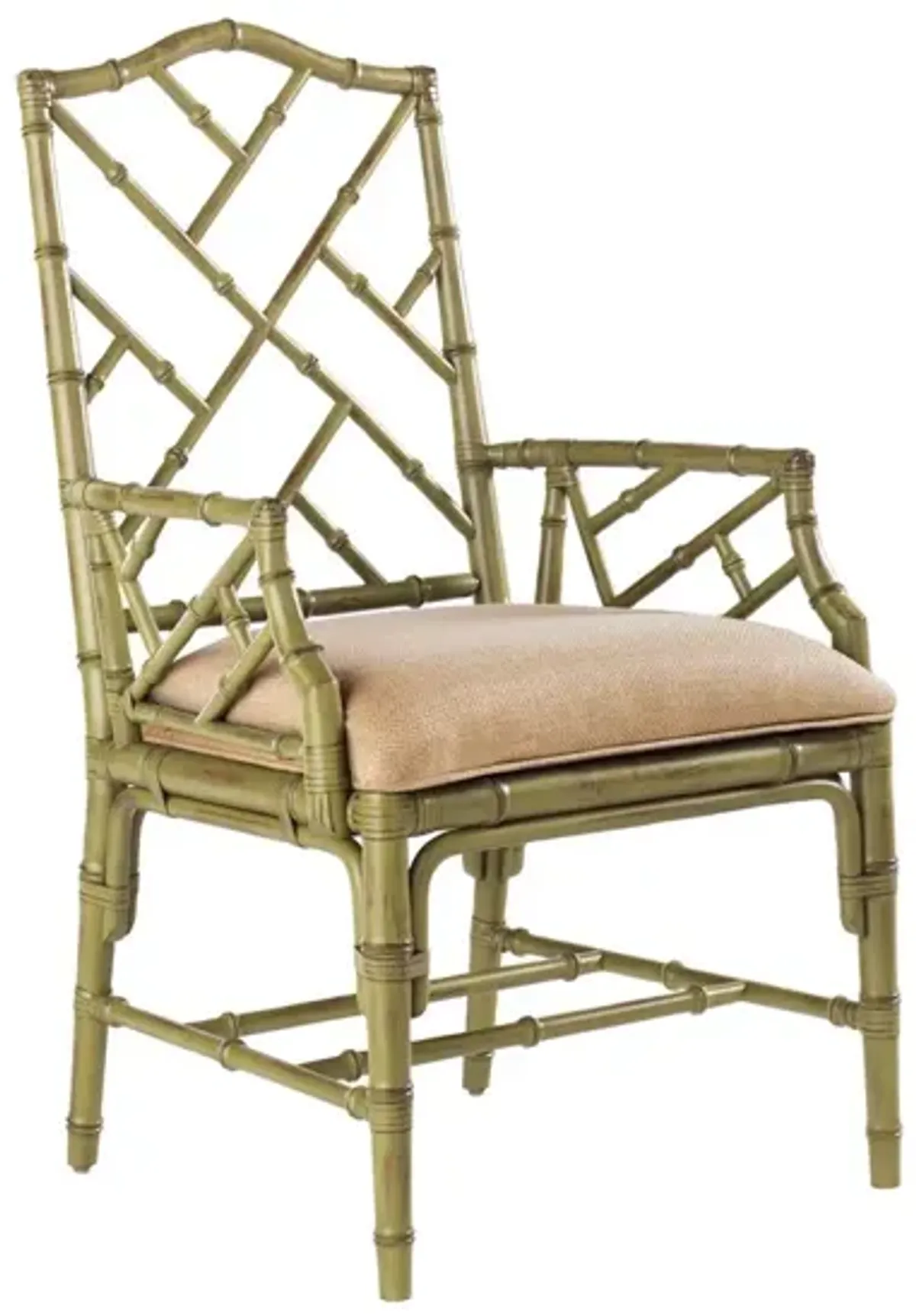 Tommy Bahama Home by Lexington Island Estate Cross Back Armchair Wood/Upholstered/Fabric in Green