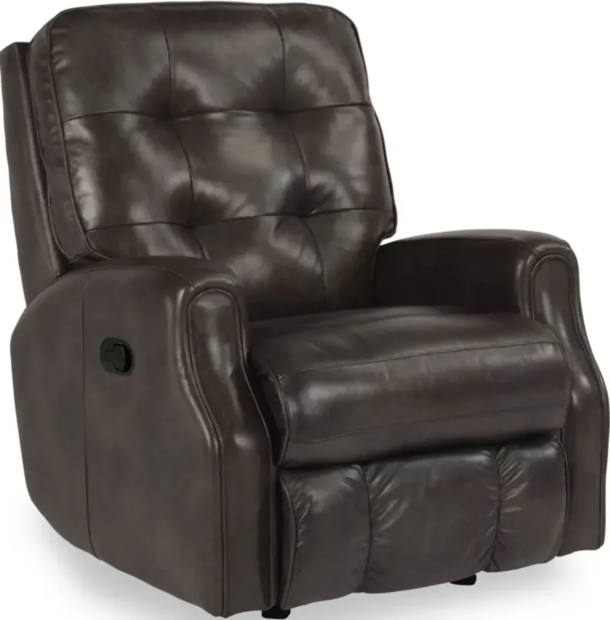 Flexsteel Devon Black Swivel Gliding Leather Manual Recliner