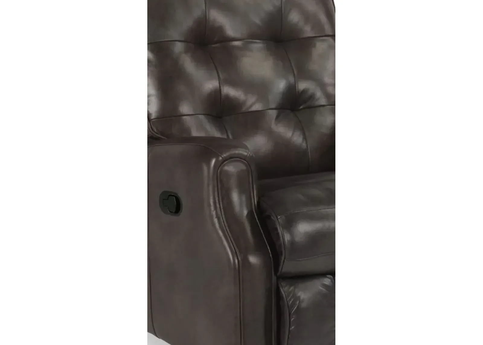 Flexsteel Devon Black Swivel Gliding Leather Manual Recliner