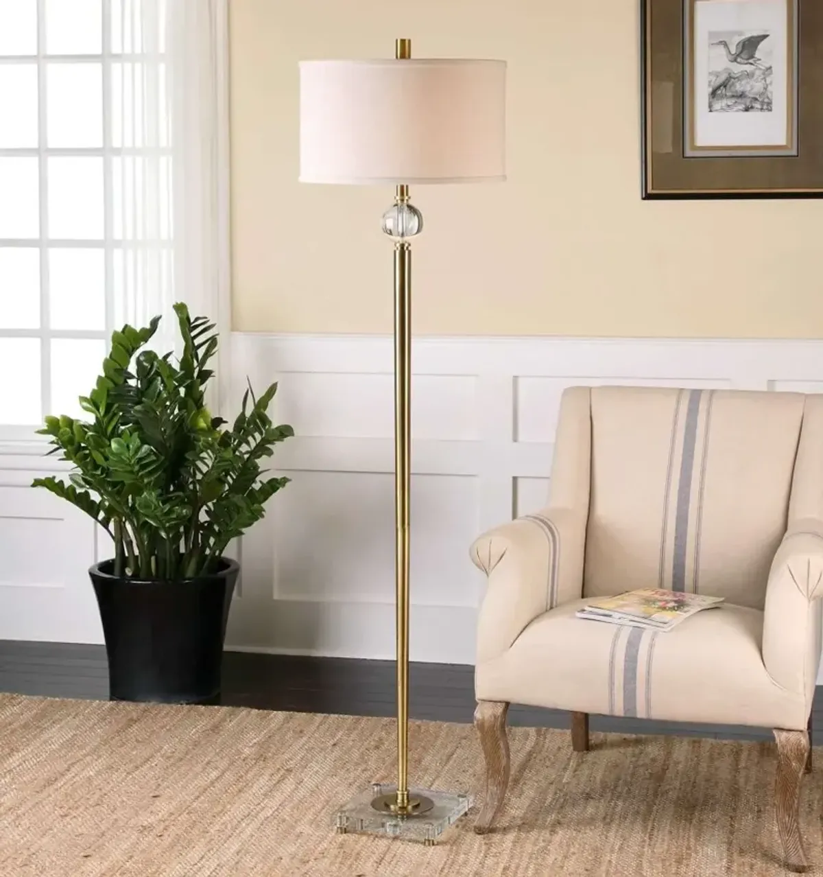 Uttermost Mesita Gold Floor Lamp