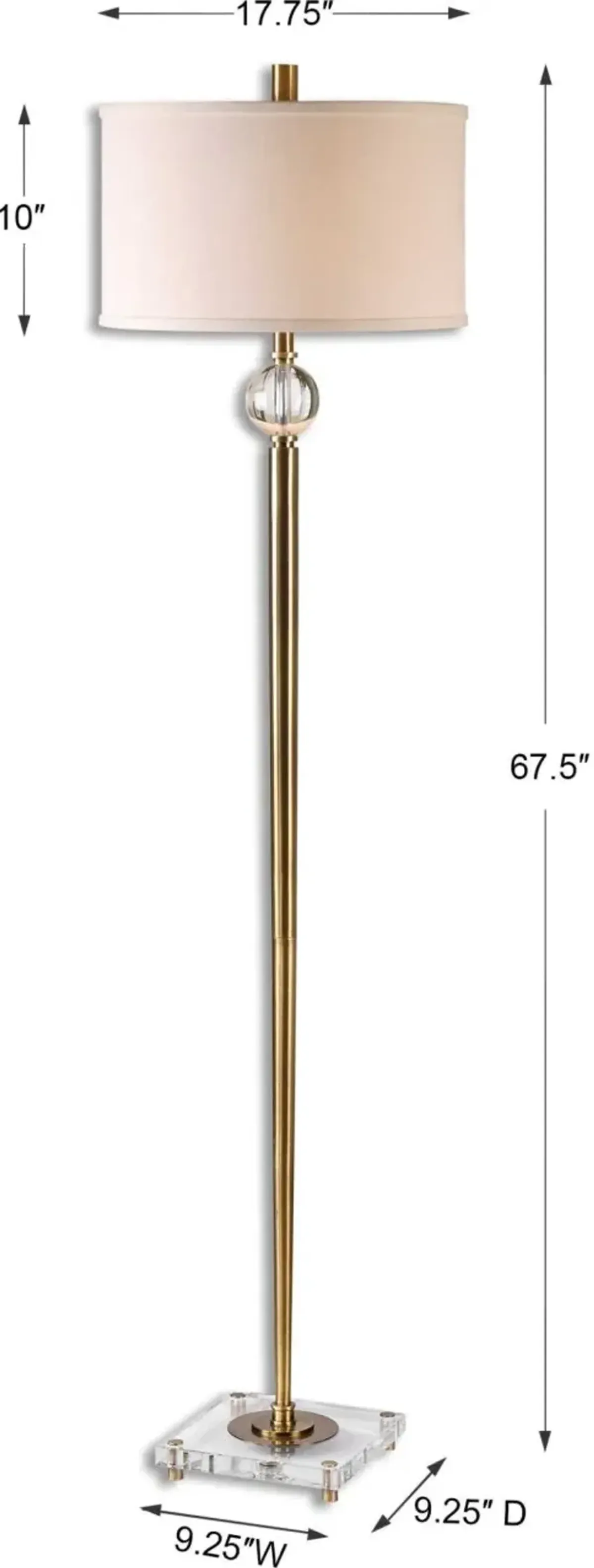 Uttermost Mesita Gold Floor Lamp