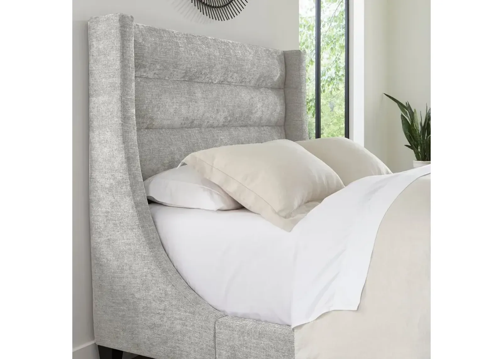 Parker House Jacob Collection King Headboard in Luxe Light Grey Color