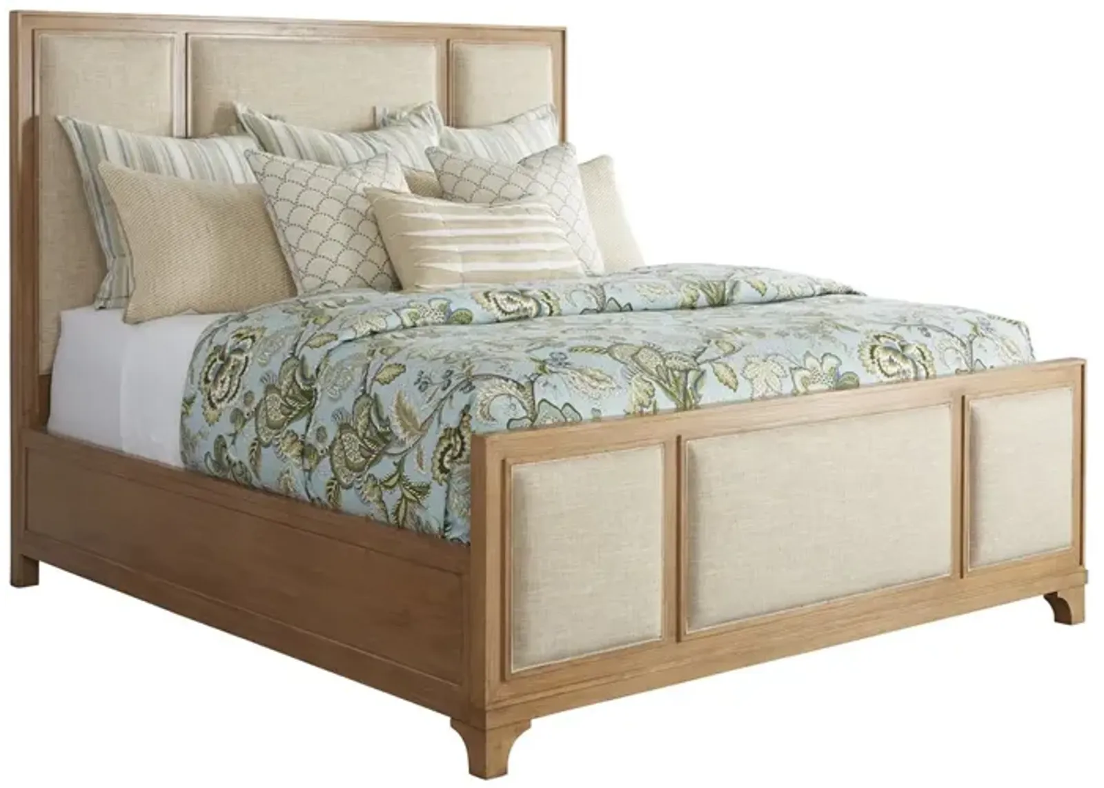 Barclay Butera by Lexington Newport Crystal Cove Wood Upholstered Panel California King Bed in Brown