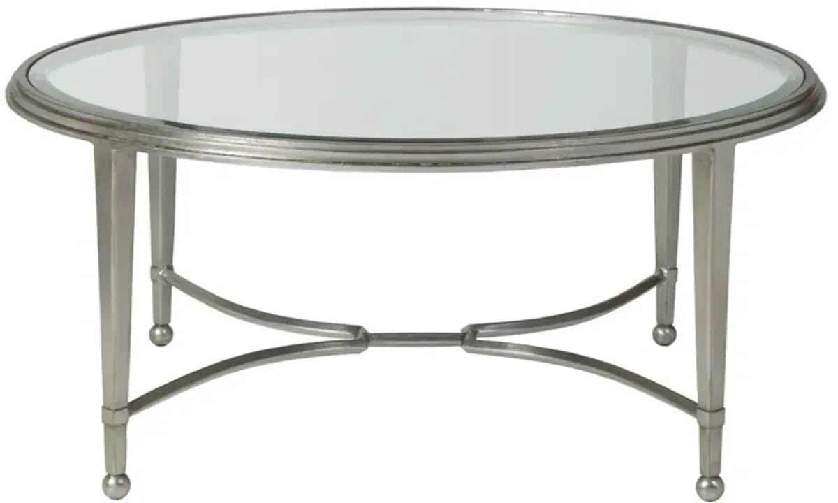 Artistica Home by Lexington Metal Designs Sangiovese 42 Inch Round Metal Cocktail Table Silver Leaf