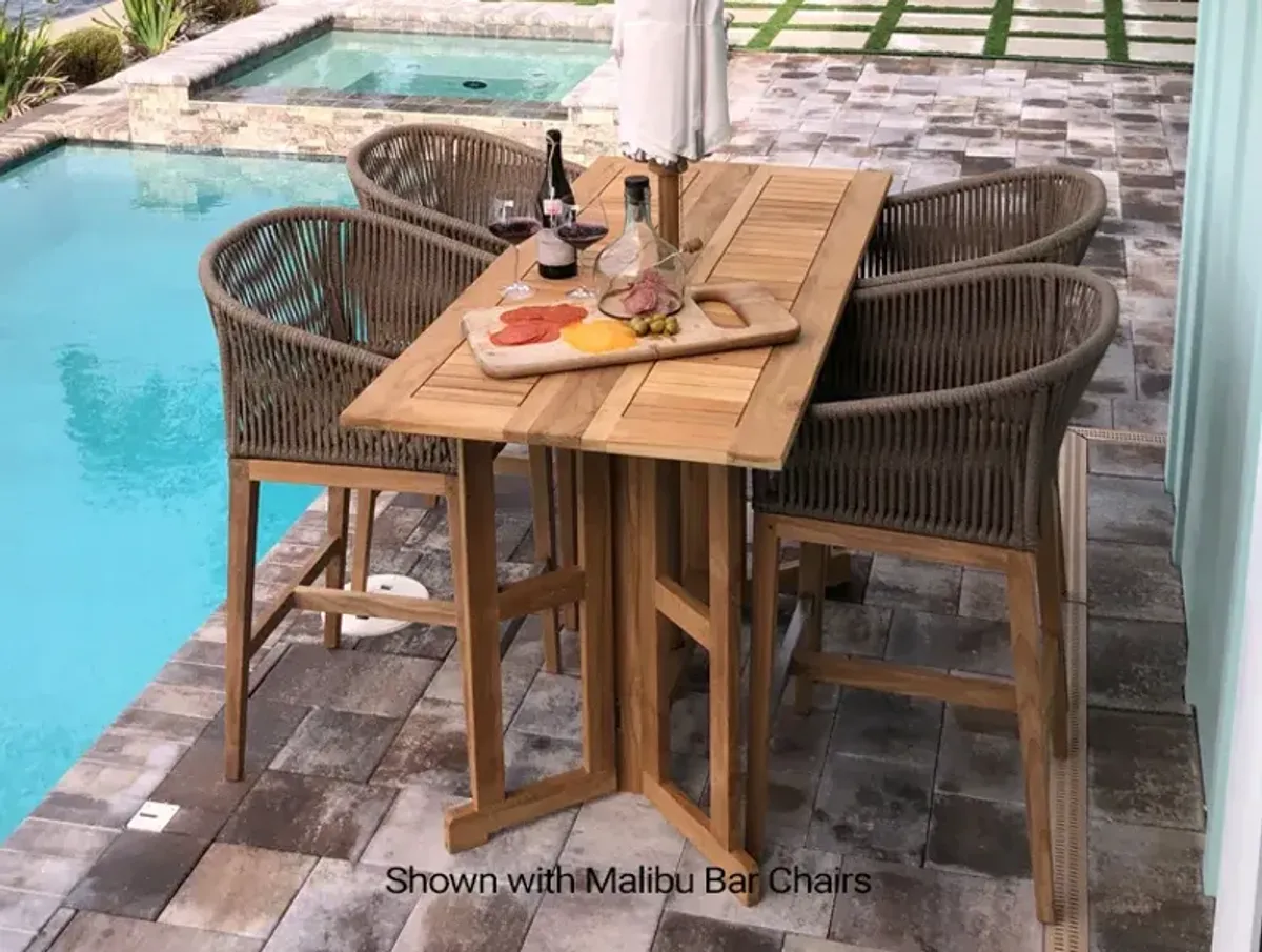 Royal Teak Rectangle Outdoor Bar Drop-Leaf Table