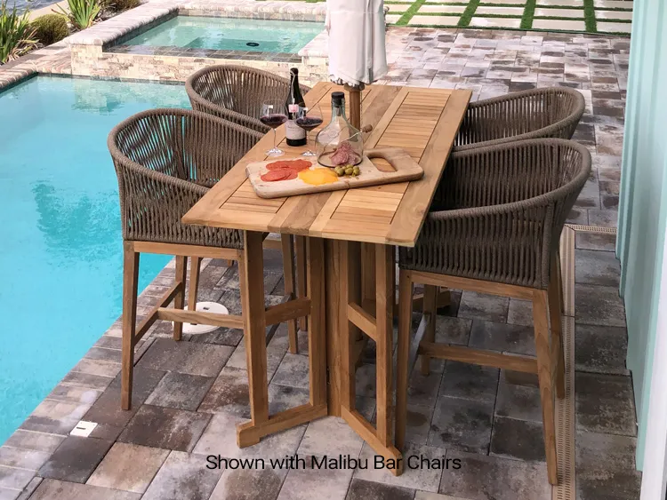 RECTANGLE OUTDOOR BAR DROP-LEAF TABLE