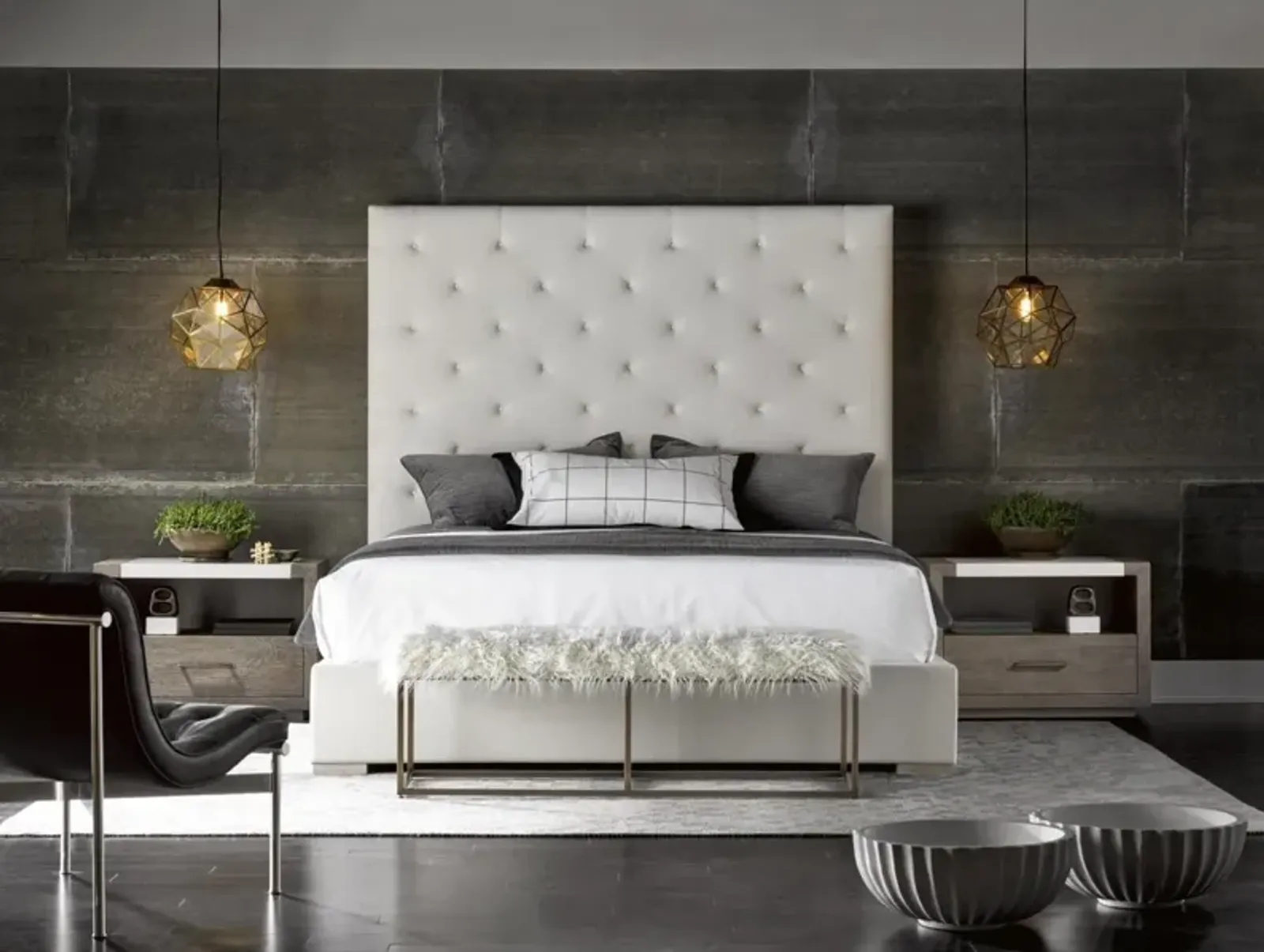 Universal Modern Brando Waltz/Quartz Upholstered King Bed