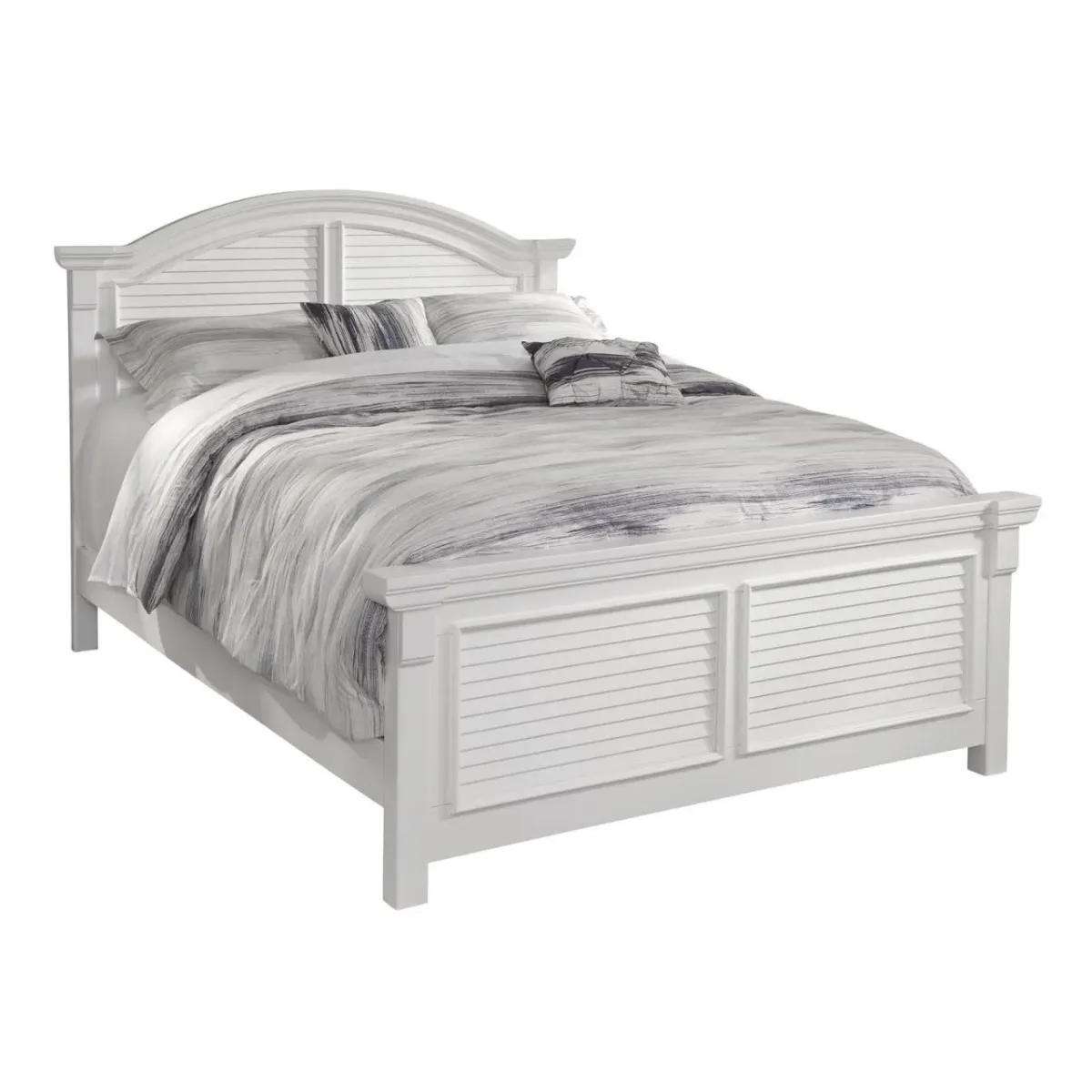 American Woodcrafters Cottage Traditions Complete Queen Bed in Clean White Cottage Finish