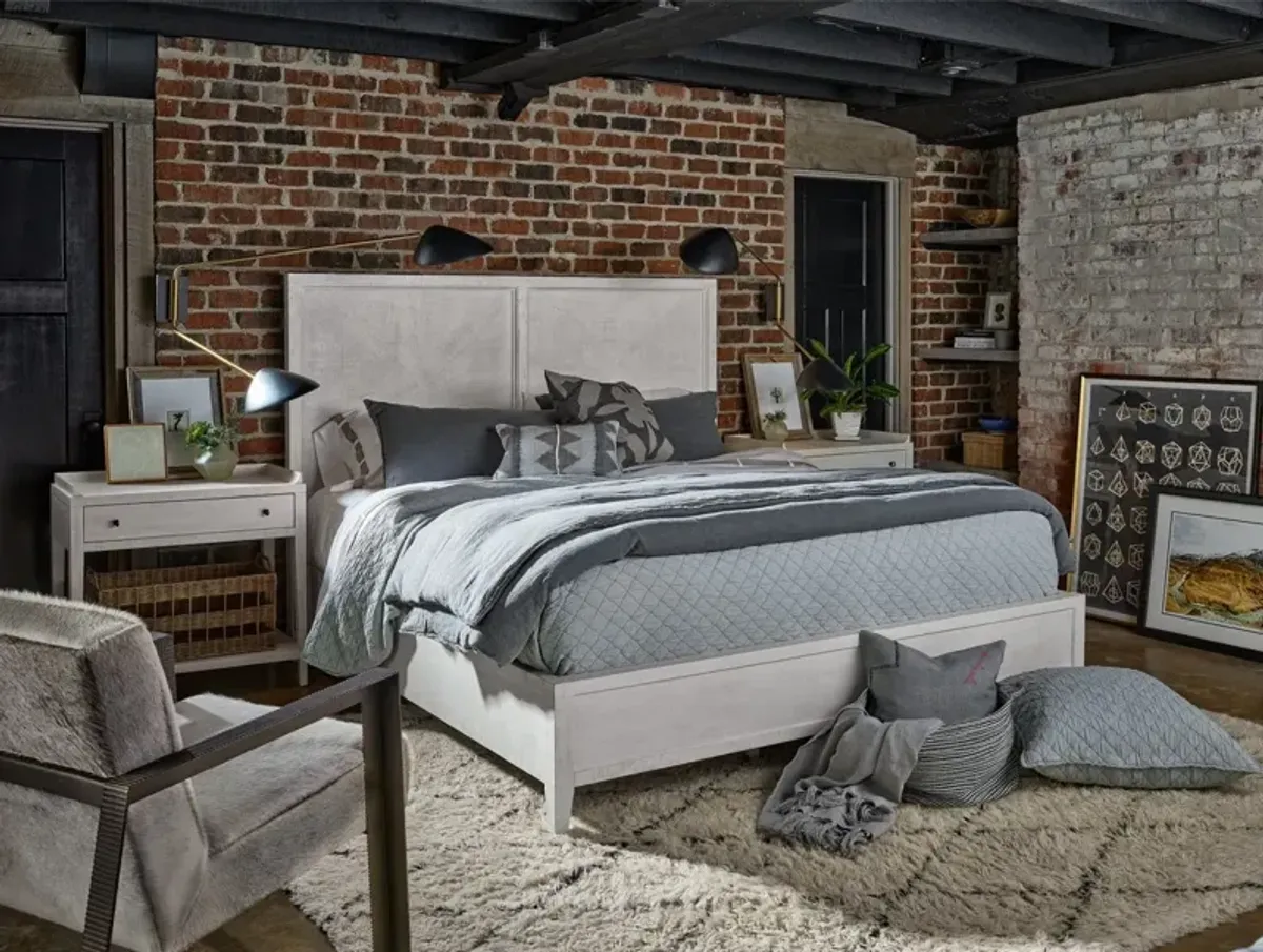 Universal Modern Farmhouse Ames Cool White Queen Bed