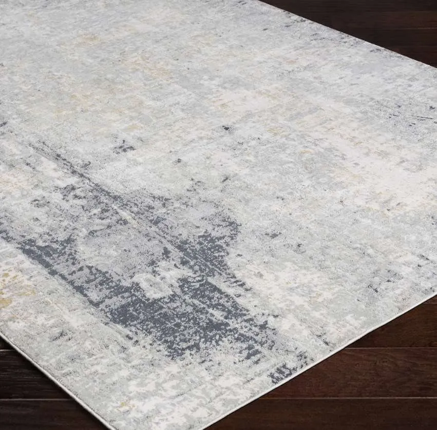 PAOLI CHARCOAL/LIGHT GRAY/MUSTARD/OFF-WHITE 8 X 10 AREA RUG