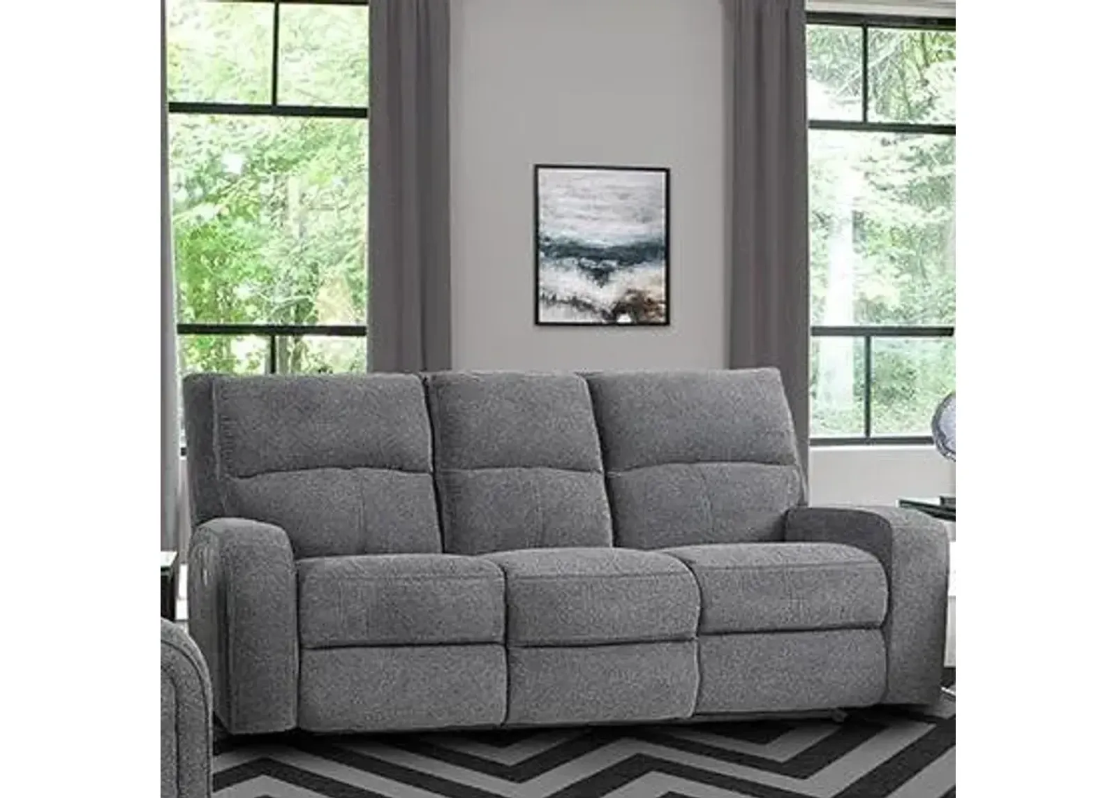 Parker House Polaris Collection Power Reclining Sofa in Bizmark Grey Color