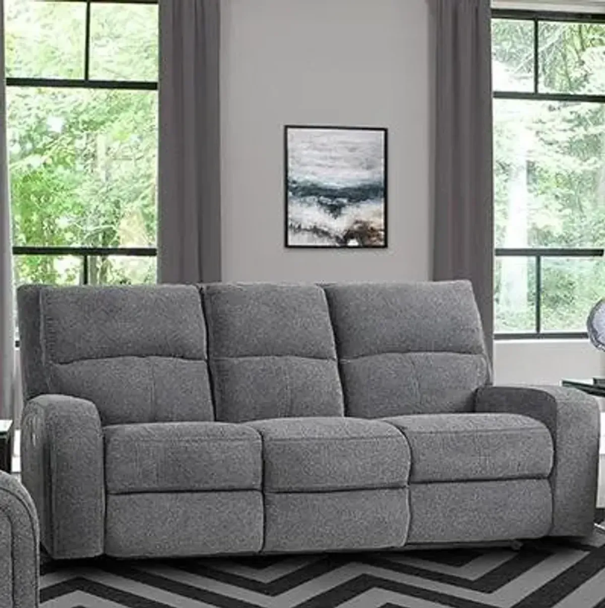 Parker House Polaris Collection Power Reclining Sofa in Bizmark Grey Color