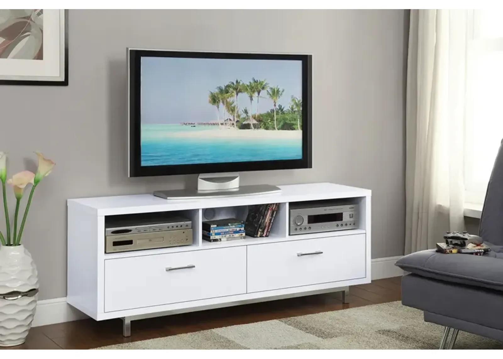 Coaster Casey 2-Drawer Engineered Wood 60 Inch TV Stand White