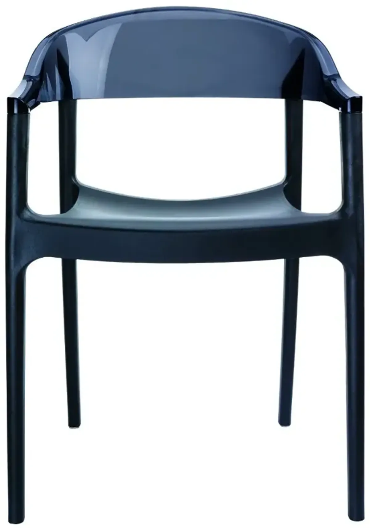 Compamia Carmen Modern Dining Chair Black Seat Transparent Black Back