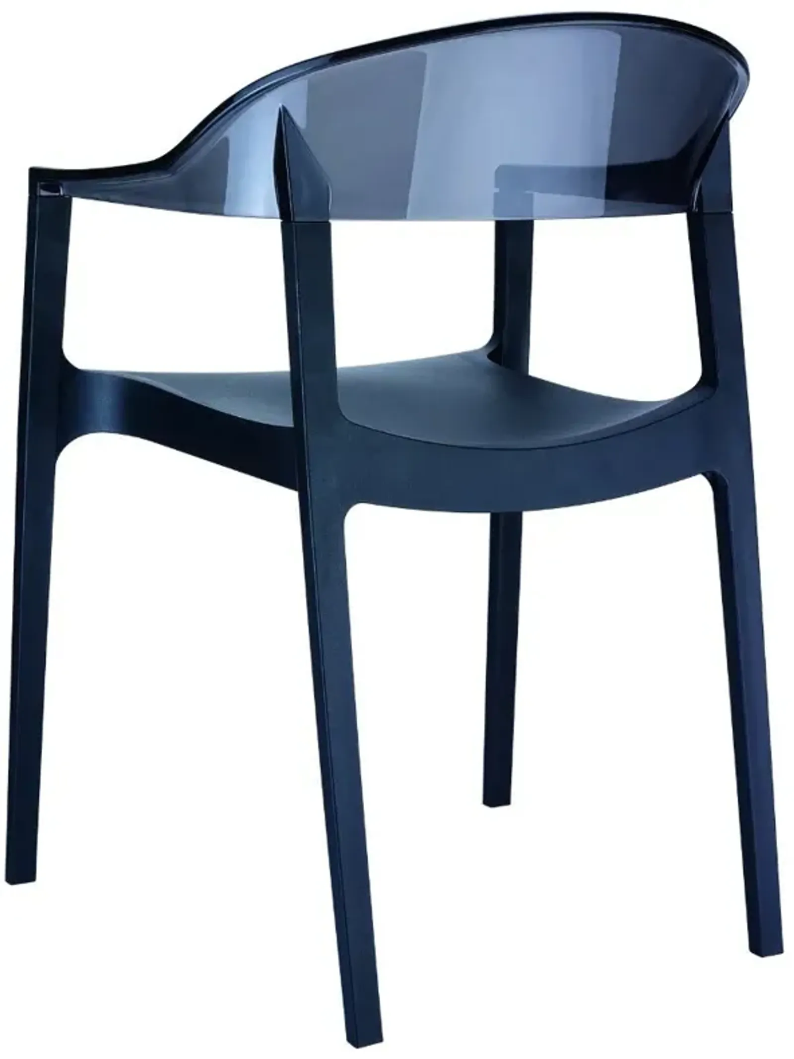 Compamia Carmen Modern Dining Chair Black Seat Transparent Black Back