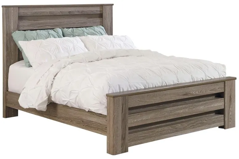 Zelen Warm Gray Queen Panel Bed