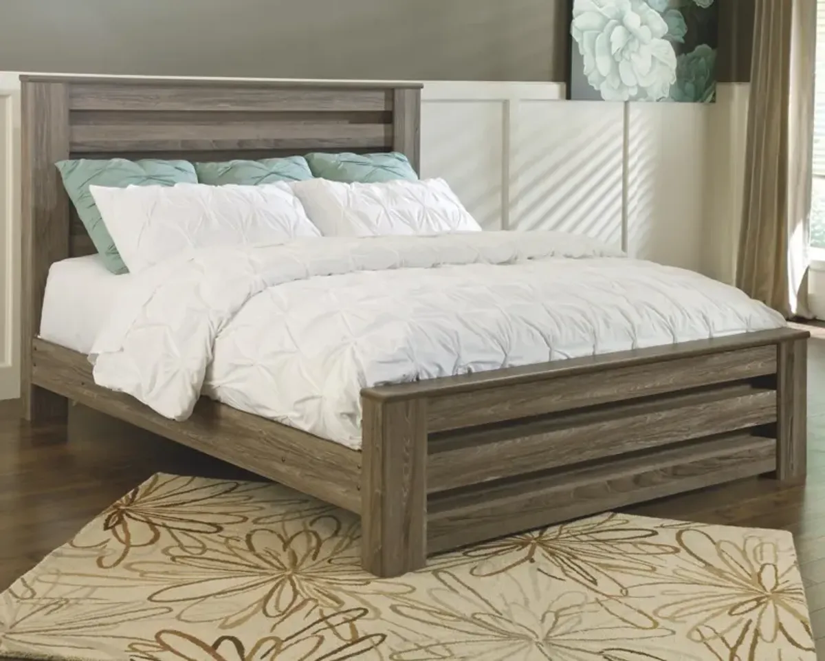 Ashley Zelen Warm Gray Queen Panel Bed